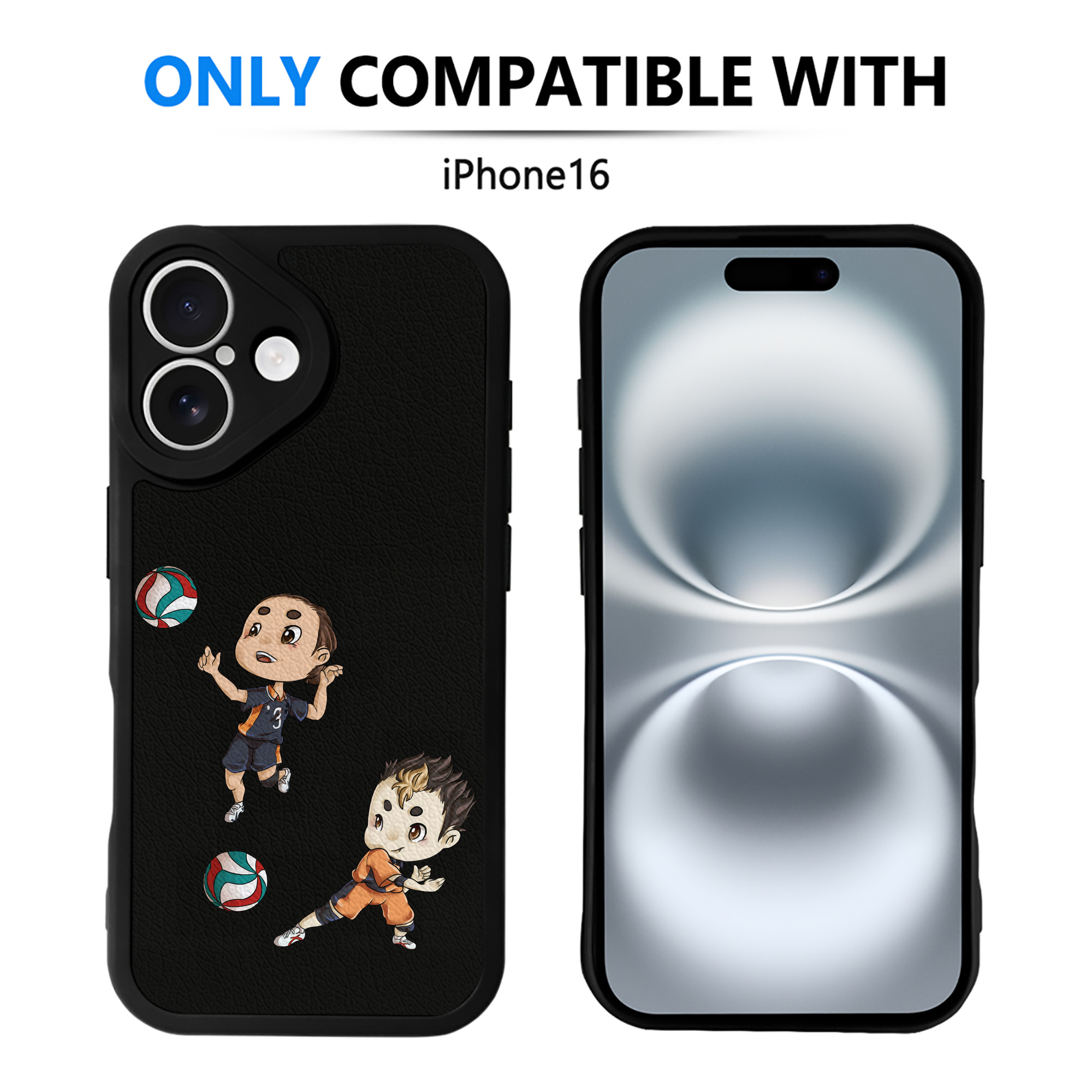 （画像用） ハイキュー!! Haikyu!! 【iPhone 16シリーズ対応】シリコンスマホケース（レザー調） 材質：シリコン